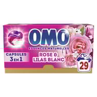 Omo capsules 3en1 rose & lilas blanc x29 lavages 0.502kg