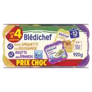 Blédichef prix choc petits spaghetti a la bolognaise / risotto