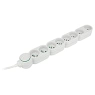 Zenitech bloc home 8P 16A blanc moucheté 80% matiere recyclée