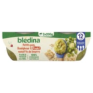 Blédina bols petits pois boulghour poulet noisette de beurre 2x200g