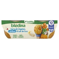 Blédina bols curry de légumes, cabillaud & lait de coco 2x200g dès 12mois