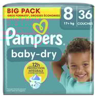 Pampers baby dry couches big pack t8 x36