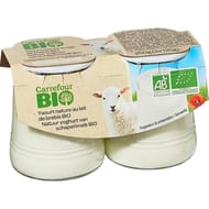 Carrefour bio yaourt au lait de brebis nature bio 2x125g