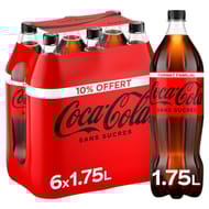 Coca-Cola zéro 10% offert 6x1.75l
