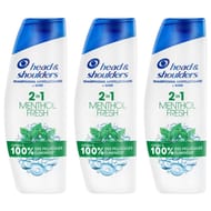 Head & shoulders shampoing menthol fresh 2en1 antipelliculaire 3x300ml