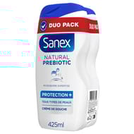 Sanex natural prebiotic gel douche protection 2x425ml