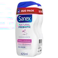 Sanex natural prebiotic douche hypoallergenique 2x425ml