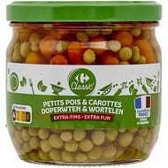 Carrefour Classic' petits pois carottes extra-fins  220g
