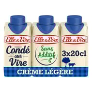 Elle&Vire crème légère fluide 18%mg de Condé sur Vire 3x20cl