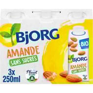 Bjorg lait d'amande sans sucres bio  3x25cl 750ml