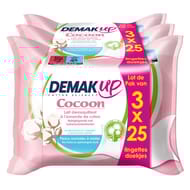 Demak'up cocoon hydratation confort lingette peaux normales à mixtes 3x25