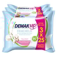 Demak'up lingettes fraîcheur peaux normales à sèches lot de 3 x 25