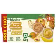 Blédina coupelles fruits prix choc pommes poires mandarines