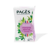 Pages infusion bio verveine menthe cultivée en france x20 - 30g
