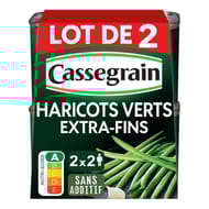 Cassegrain haricots verts extra fins sélection cueillis et rangés main 2X1/2 4440g