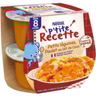 Nestlé p'tite recette légumes poulet au lait de coco dès 8 mois 2x200g