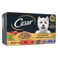 Cesar pâtée pour chien 4 variétés en sauce 4x150g
