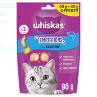 Whiskas temptations friandises saveur saumon pour chats adultes 90g