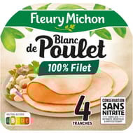 Fleury Michon blanc de poulet conservation sans nitrite 4 tranches 130g