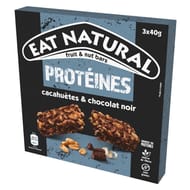 Eat natural barres proteines cacahuetes et chocolat noir 3x40g - 120g