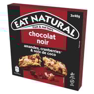 Eat natural barres chocolat noir amandes cranberries 3x40g - 120g