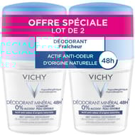 Vichy déodorant minéral bille sans sel d'aluminium 48h lot de 2 x 50ml