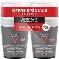 Vichy homme déodorant bille 72h 2x50ml