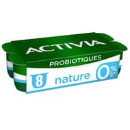 Activia 0% lait fermenté nature au bifidus 8x125g