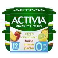 Activia 0% lait fermenté au bifidus aux fruits et au jus de fruit 12x125g
