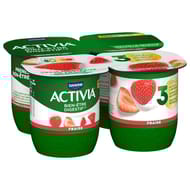 Activia bifidus fruits fraises 4x125g