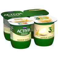 Activia bifidus saveur vanille sans arôme artificiel 4x125g