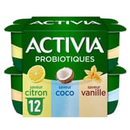 Activia bifidus saveur panaché sans arôme artificiel 12x125g