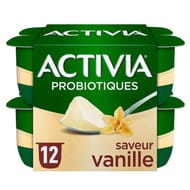 Activia bifidus saveur vanille sans arôme artificiel 12x125g