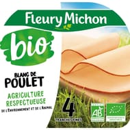 Fleury michon blanc de poulet bio -25%sel 4 tranches 120g