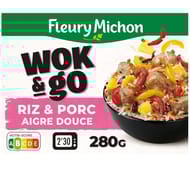 Fleury michon wok & go porc & riz aigre douce 280g