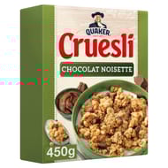 Quaker céréales cruesli chocolat noisettes 450g