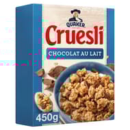 Quaker céréales cruesli chocolat au lait 450g