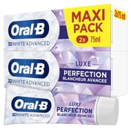 Oral-b 3d dentifrice white advanced luxe perfection 2x75ml
