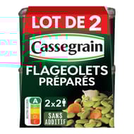 Cassegrain flageolets cuisinés extra fins 1/2 2x265g