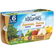 Nestlé naturnes fruits pommes poires dès 4/6 mois 4x130g