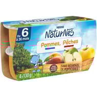 Nestlé naturnes pommes pêches dès 4/6 mois 4x130g