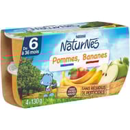 Nestlé naturnes fruits pommes bananes dès 4/6 mois 4x130g