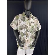 Chemise manches courtes homme FEUILLE VERTE FD BLANC XXL