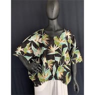 Tunique sari femme OISEAUX DE PARADIS FOND NOIR TU
