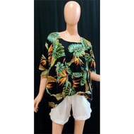 Tunique sari femme TROPICALE FEUILLES MULTICO TU