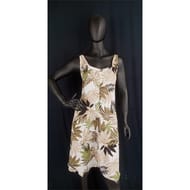 Robe solène femme FEUILLES VERTES FOND BLANC TU