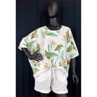 Tunique sari femme IMP TROPICAL FEUILLE VERTE TU