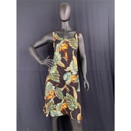 Robe solène femme TROPI VERTE/ORANGE FD NOIR TU