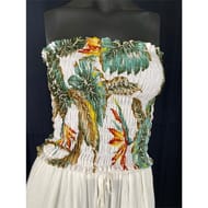 Haut smoké femme OISEAUX DE PARADIS FOND BLANC TU
