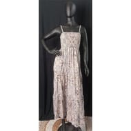 Robe longue smoké femme IMPRIME CACHEMIRE ROSE/VERT TU